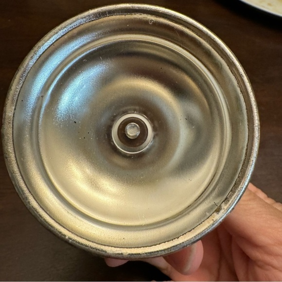 Vintage William Adams Frosted Rose Crystal Candle Holder Lotus Shaped - Picture 8 of 12